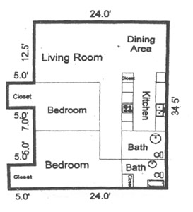 Two Bedroom / One Bath*